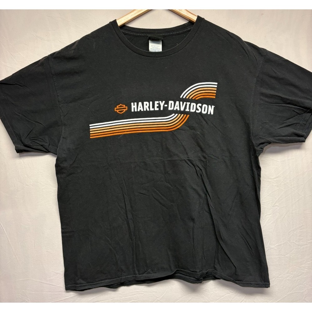 Harley-Davidson T-Shirt Mens Black Motorcycles Crew Neck Graphic Tee XL Vintage